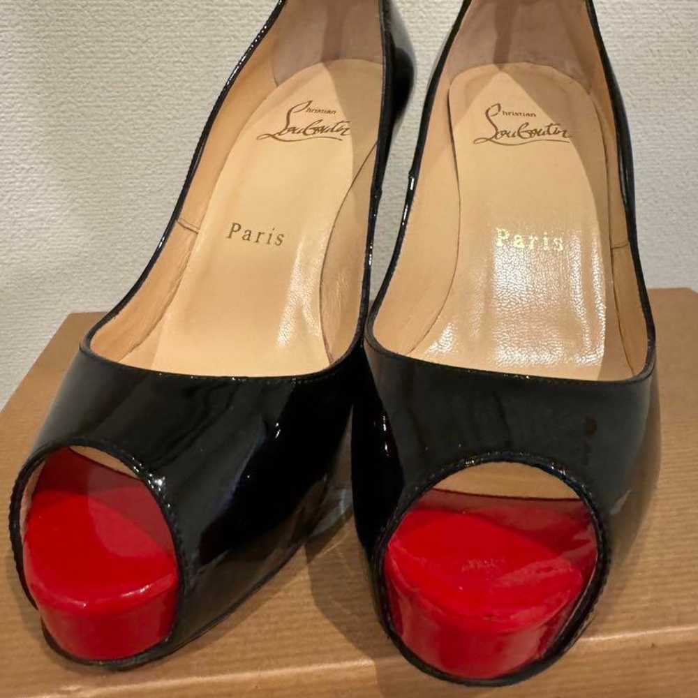 Christian Louboutin black and red open-toe pumps,… - image 2