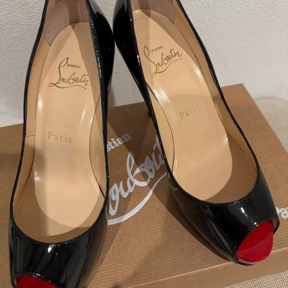 Christian Louboutin black and red open-toe pumps,… - image 3