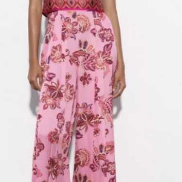 ZARA XS WOMAN STRAPLESS FLORAL PRINT JUMPSUIT MULT