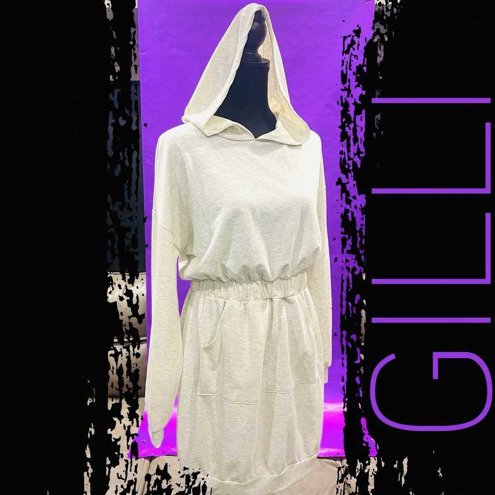 GILLI Hooded Long Sleeve Pullover Stone Dress Siz… - image 2