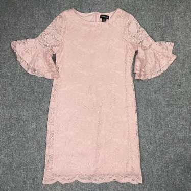 Liz Claiborne Dress Womens Size 8 Pink Lace Overla