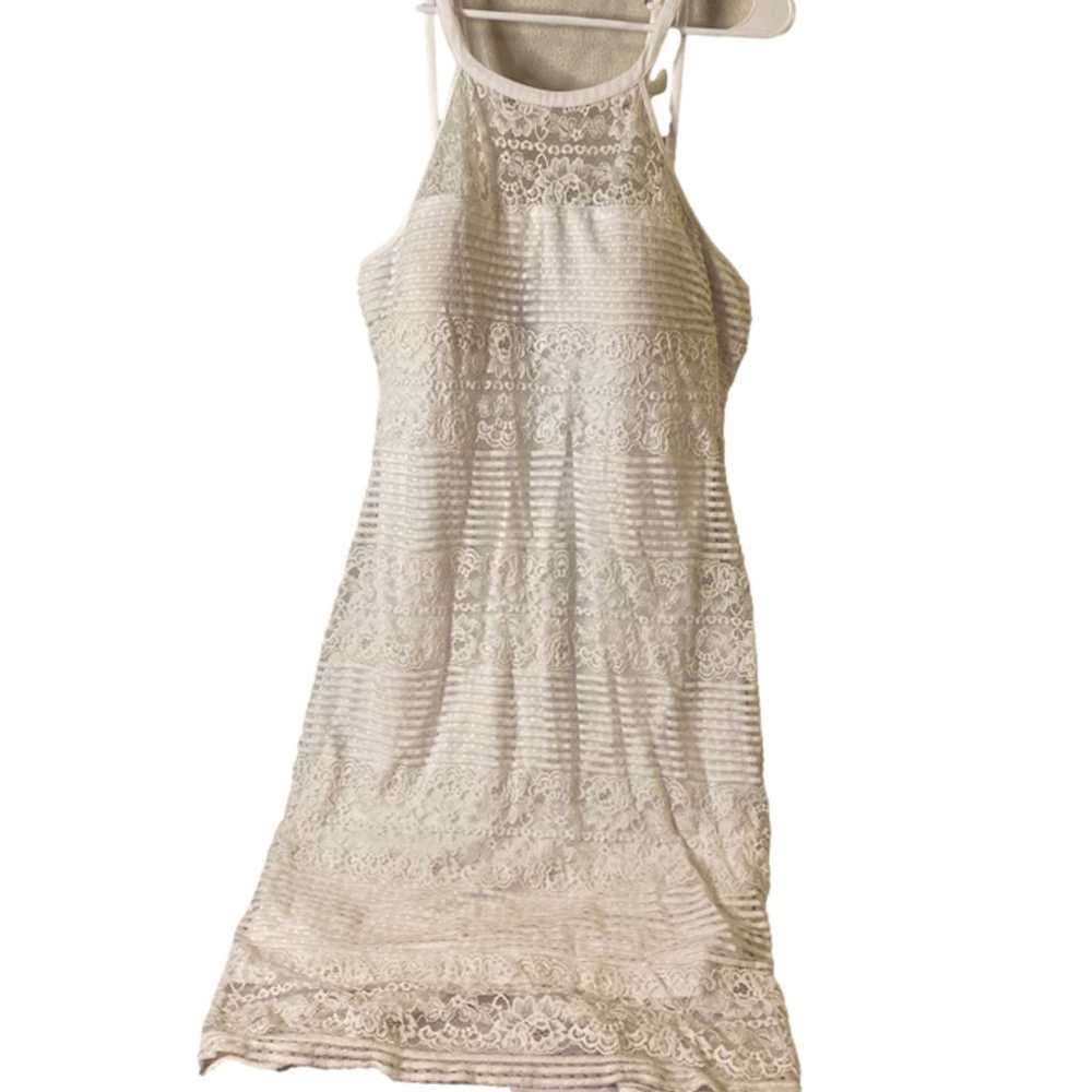 Guess White Women's Lace Halter Dress Size 14 - image 2