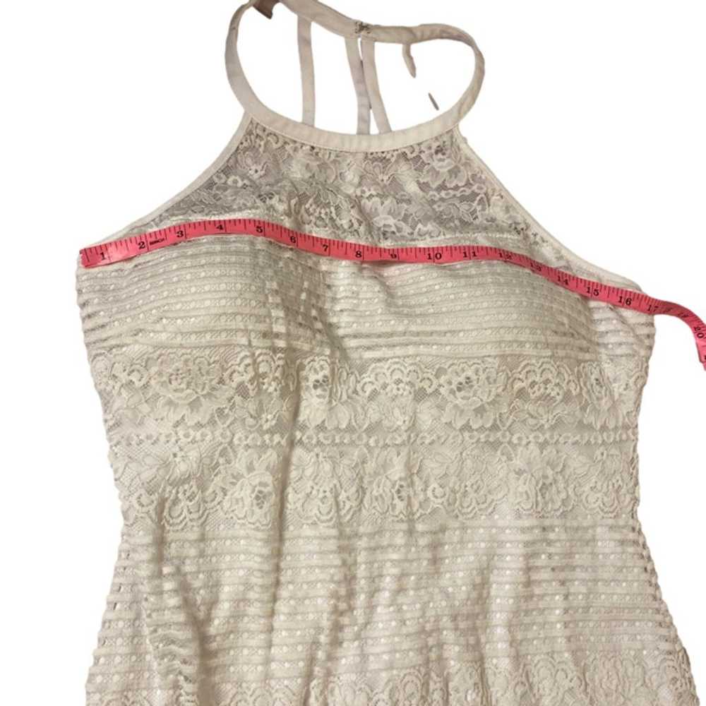 Guess White Women's Lace Halter Dress Size 14 - image 3