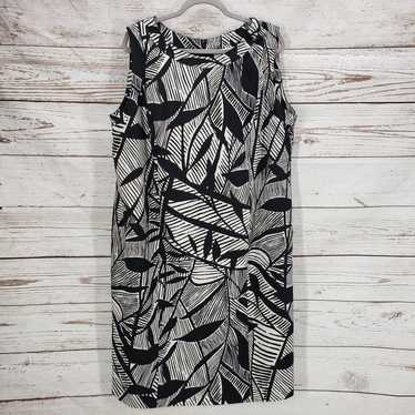 Kasper Women's Black & White Print Sleeveless Dres