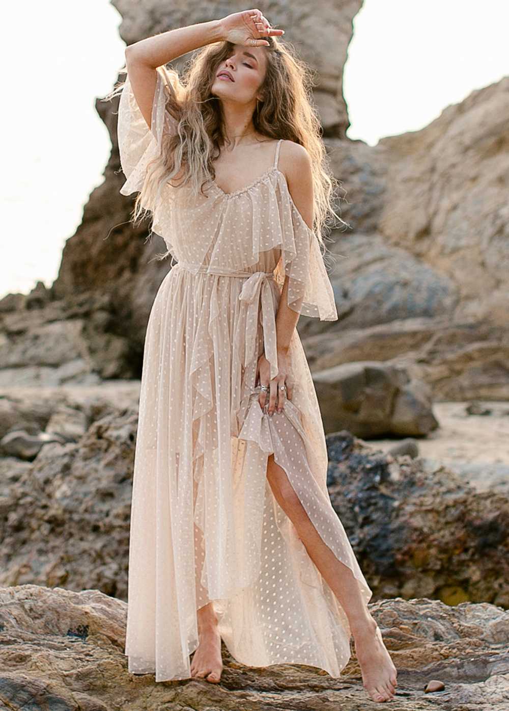 Joyfolie Lauryn Dress in Sand - image 10