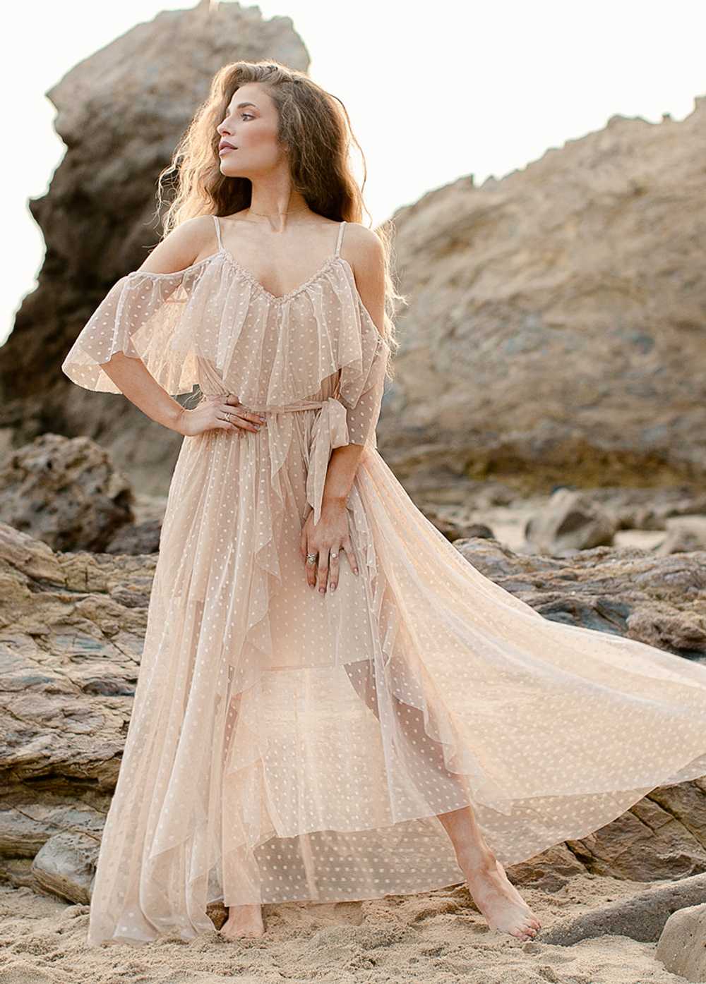 Joyfolie Lauryn Dress in Sand - image 5