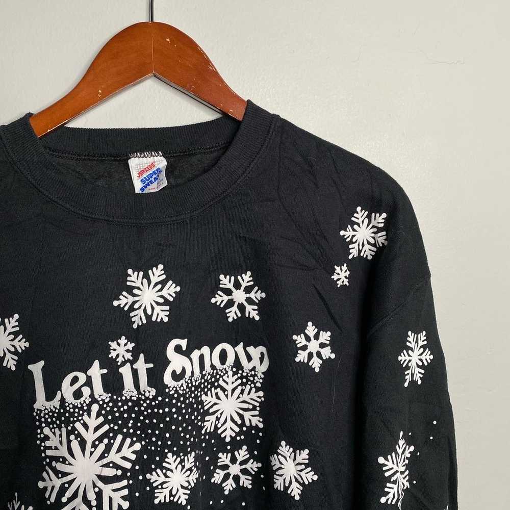 90s vintage black and white Christmas sweatshirt … - image 3