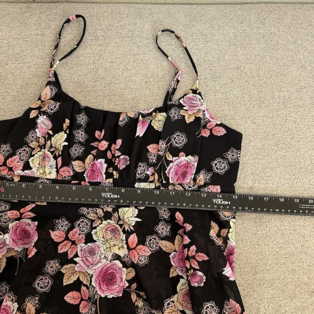 Vintage Babydoll Tank L Black Floral Sheer Mesh C… - image 5