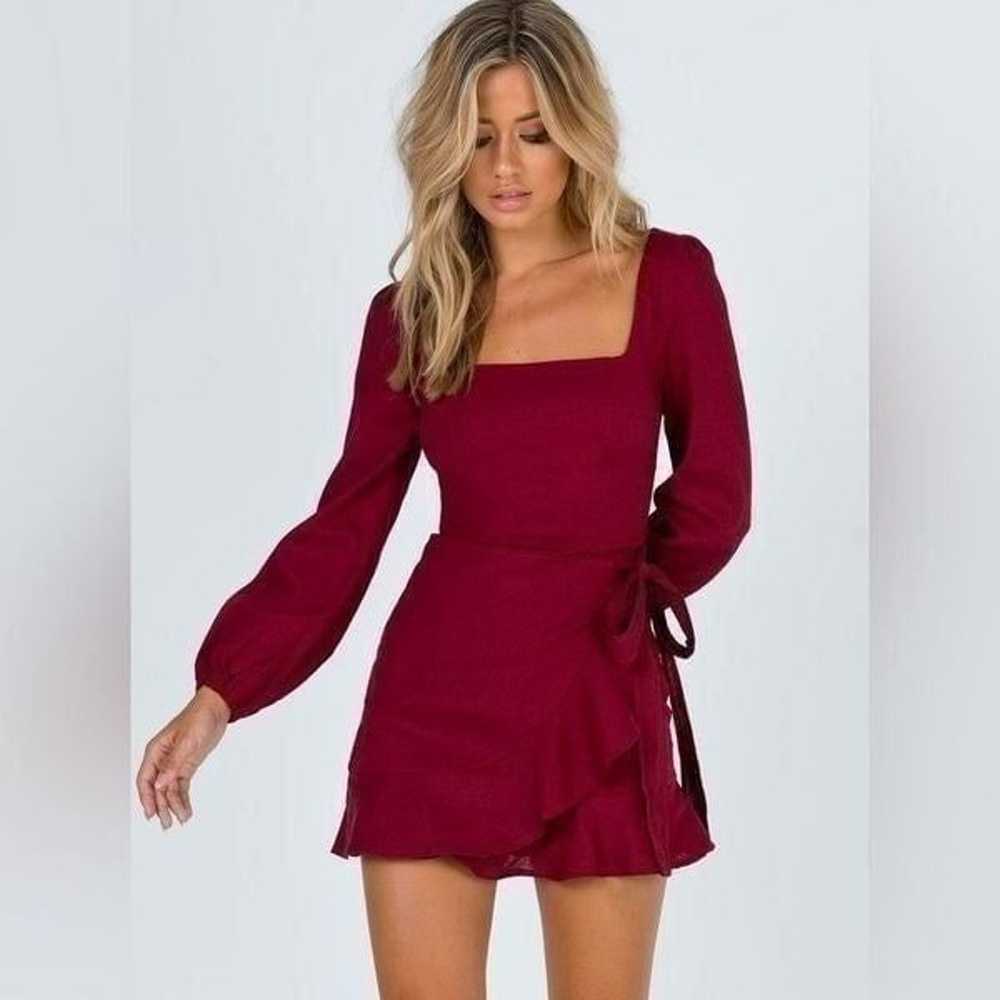 Princess Polly Burgundy The Villa Long Sleeve Ruf… - image 3