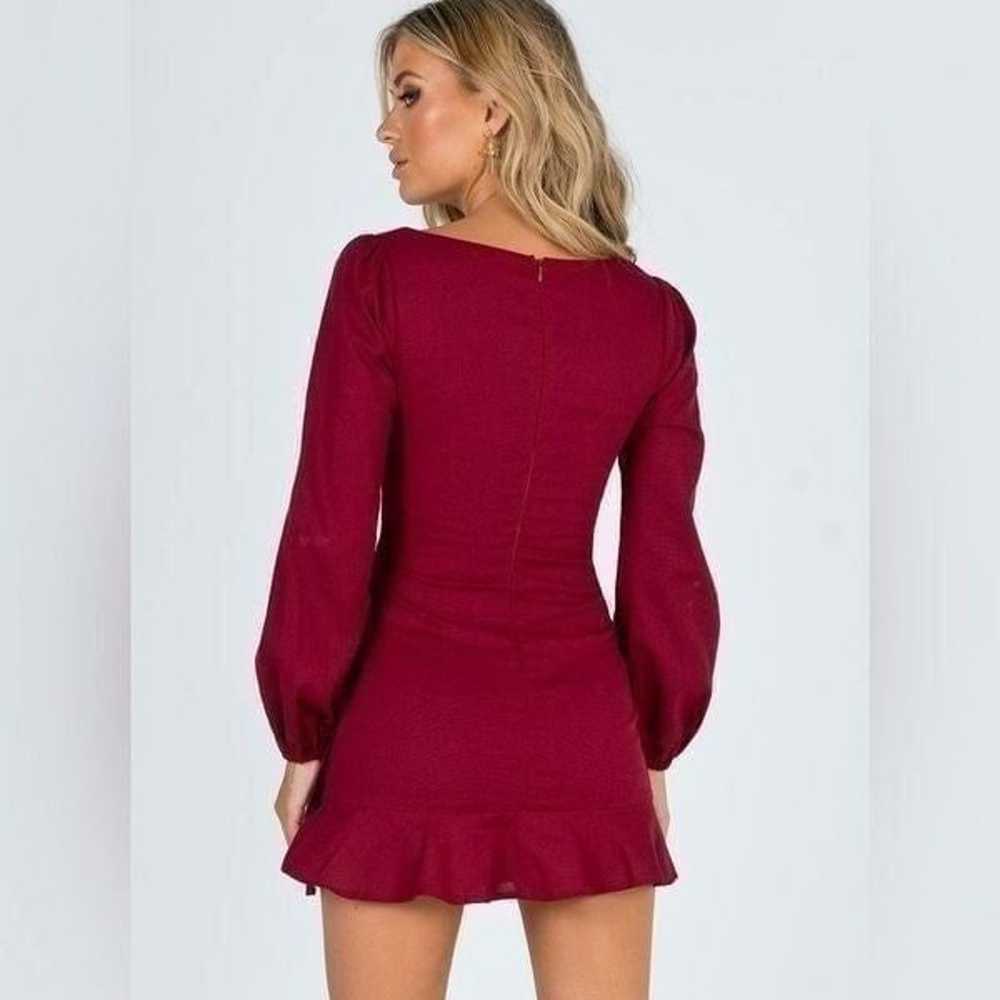 Princess Polly Burgundy The Villa Long Sleeve Ruf… - image 5