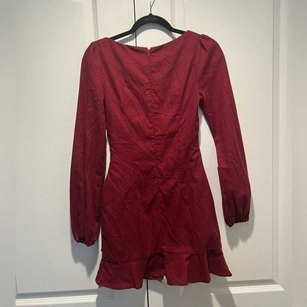 Princess Polly Burgundy The Villa Long Sleeve Ruf… - image 7