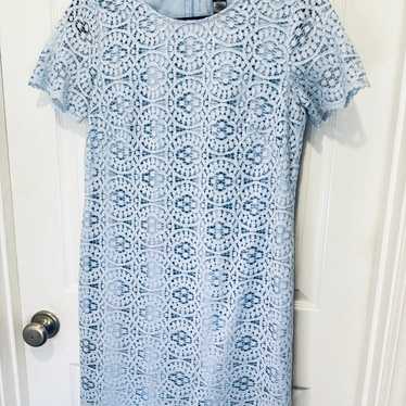 Ann Taylor light blue lace shift dress - image 1