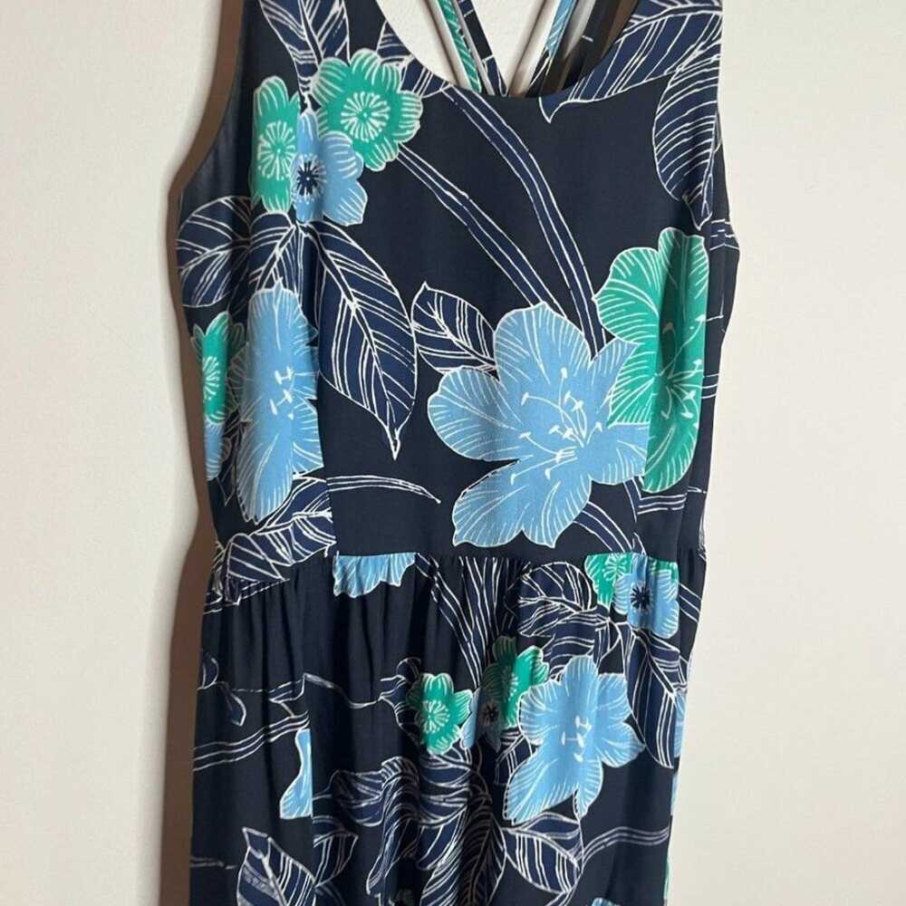 Loft navy blue floral tiered maxi dress - image 3