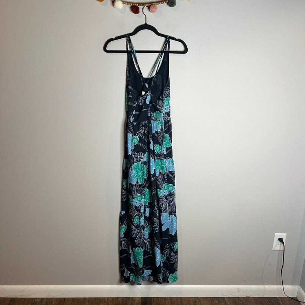 Loft navy blue floral tiered maxi dress - image 5