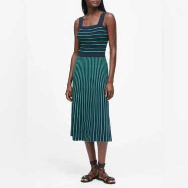 Banana Republic Striped Square Neck Knit Midi Dres