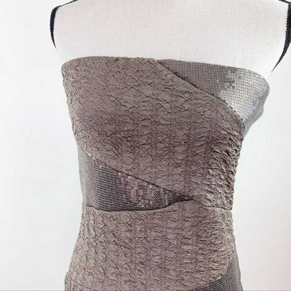 GRACIE Taupe Strapless Bodycon Mini Dress Sequins - image 3