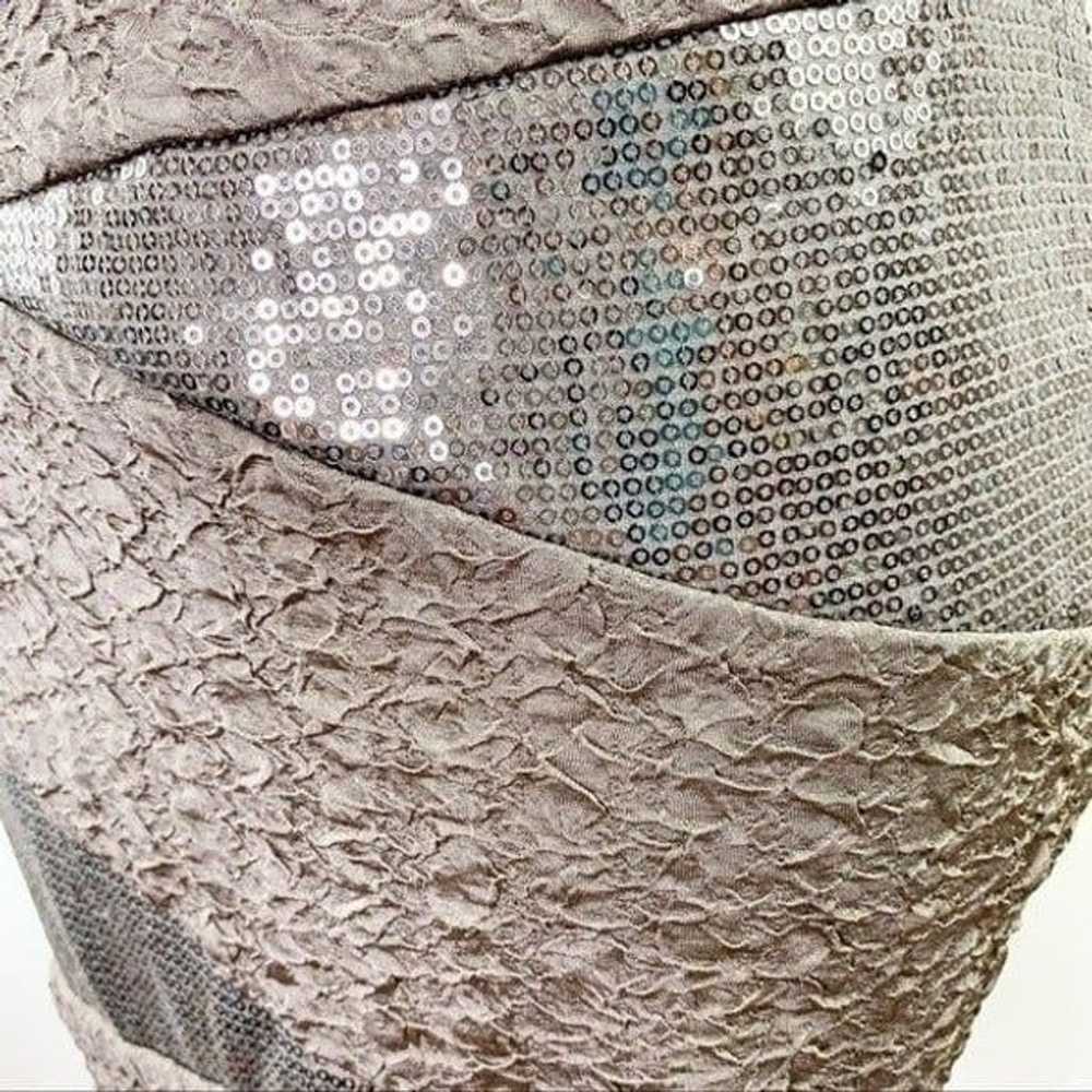 GRACIE Taupe Strapless Bodycon Mini Dress Sequins - image 5