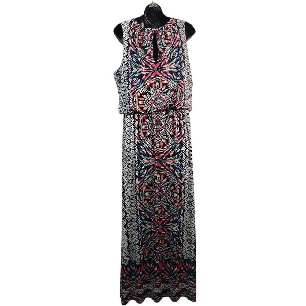 London Times Maxi Dress Multi Colors BOHO Sleevel… - image 2