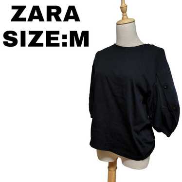 Zara Volume Sleeve Cutout T-Shirt Button Design La