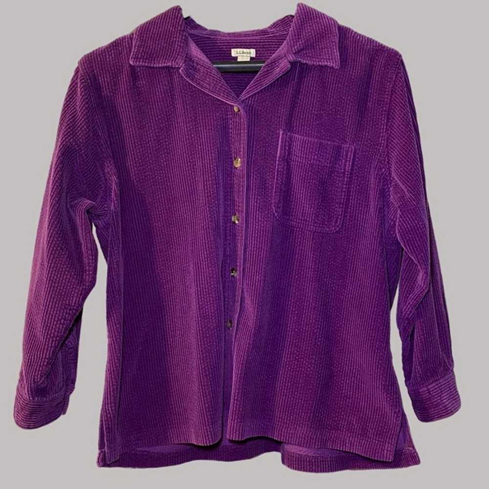 Vintage Purple Corduroy Button Shirt Shacket Medi… - image 1