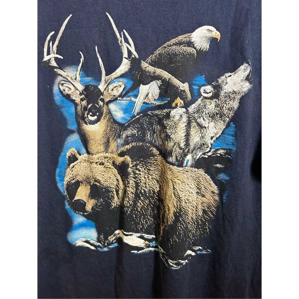 Vintage Vintage 1990s TNT NATURE Tshirt Fire Deer… - image 3