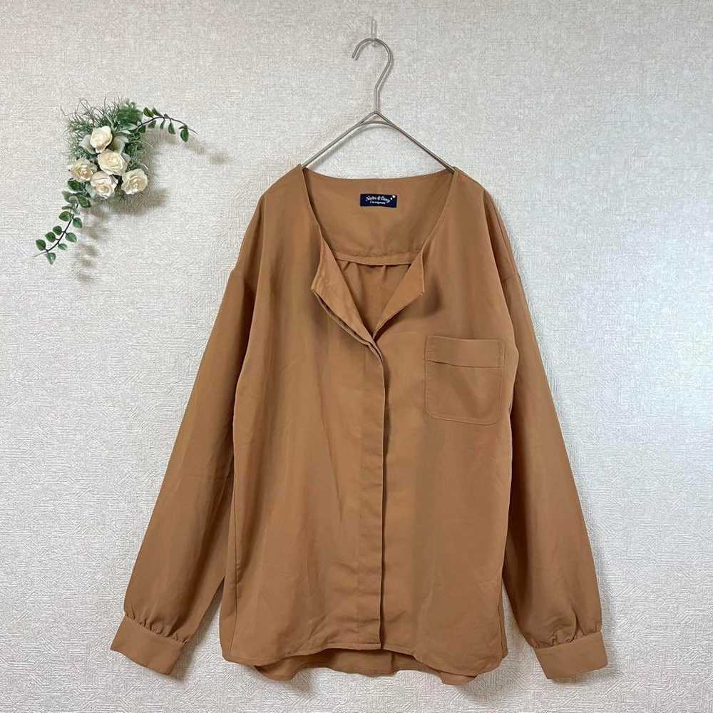 Nat and Diary Sheer Shirt M Brown Simple Workwear… - image 2