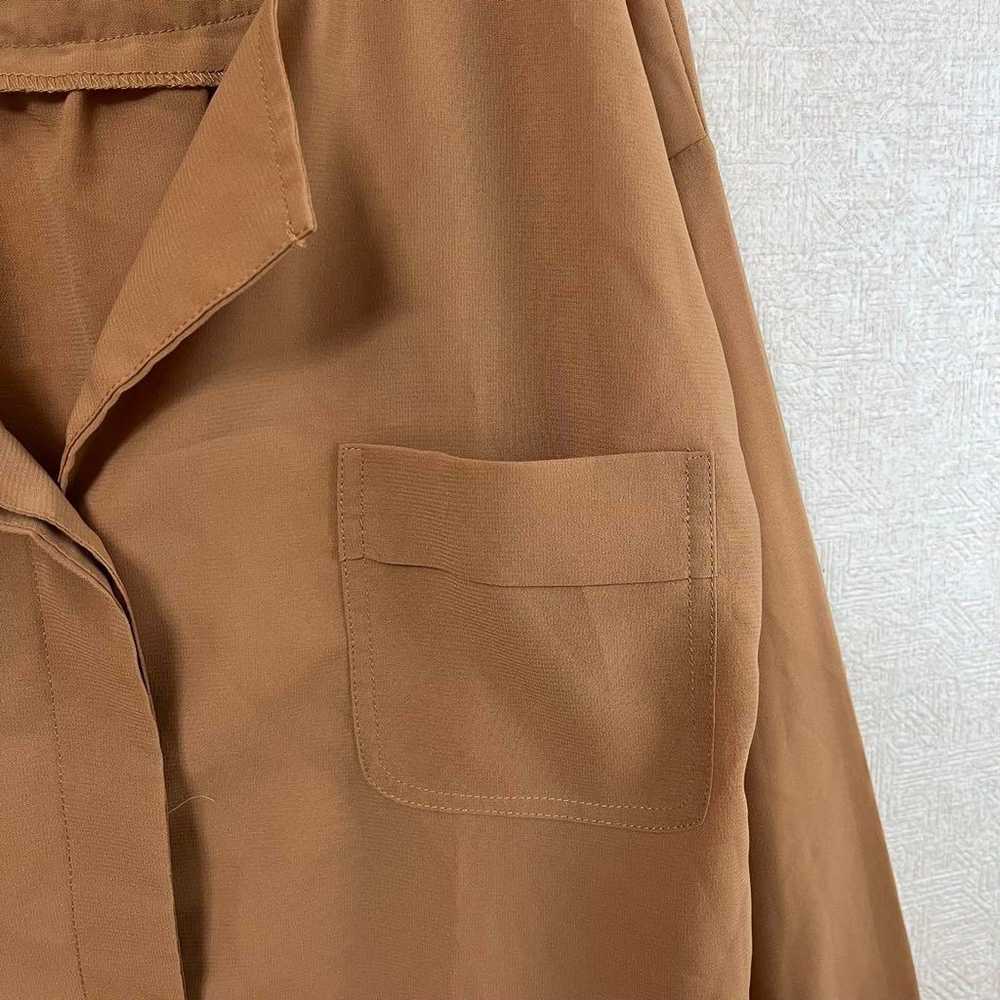 Nat and Diary Sheer Shirt M Brown Simple Workwear… - image 6