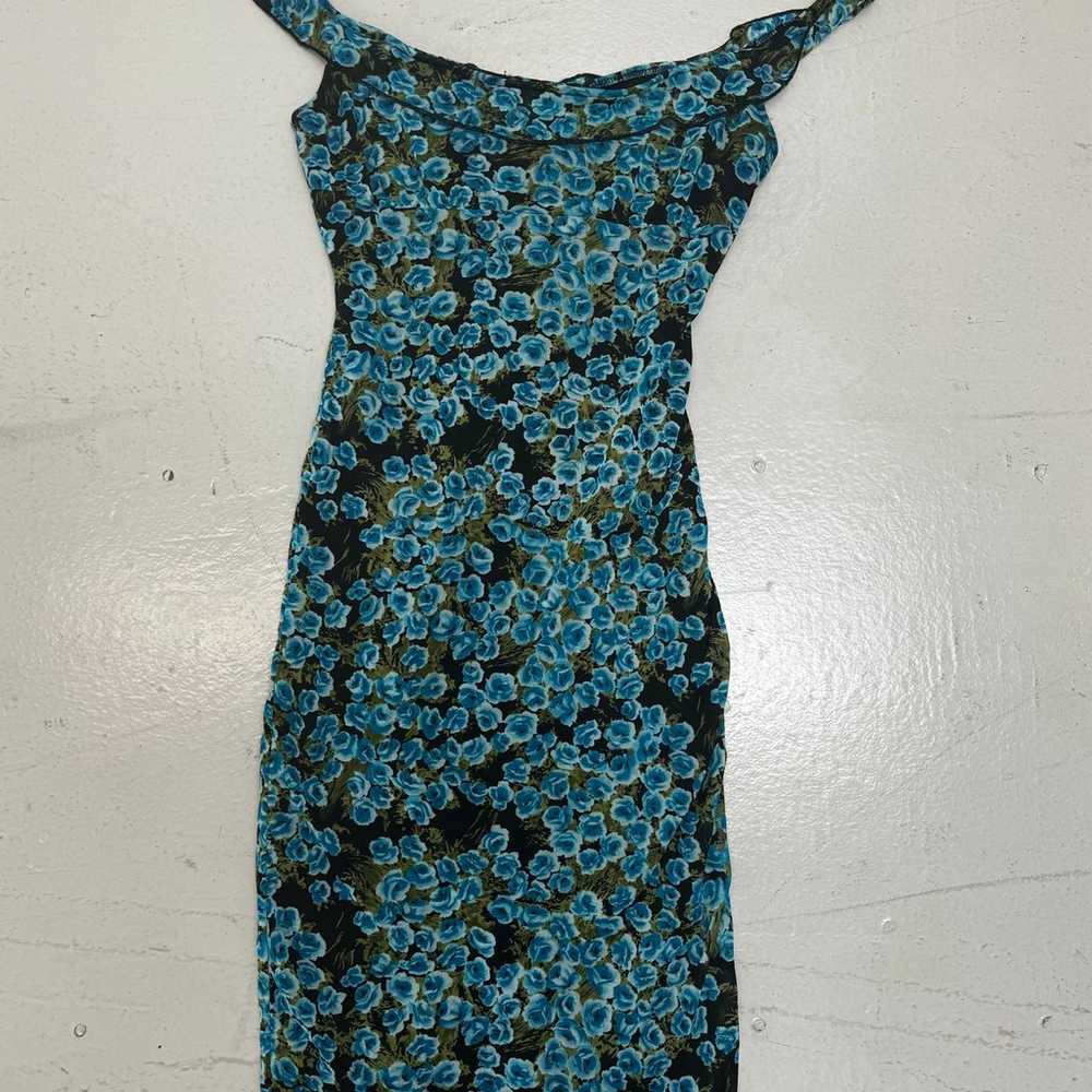 Vintage Windsor Y2K Slip Midi Off Shoulder Dress … - image 1