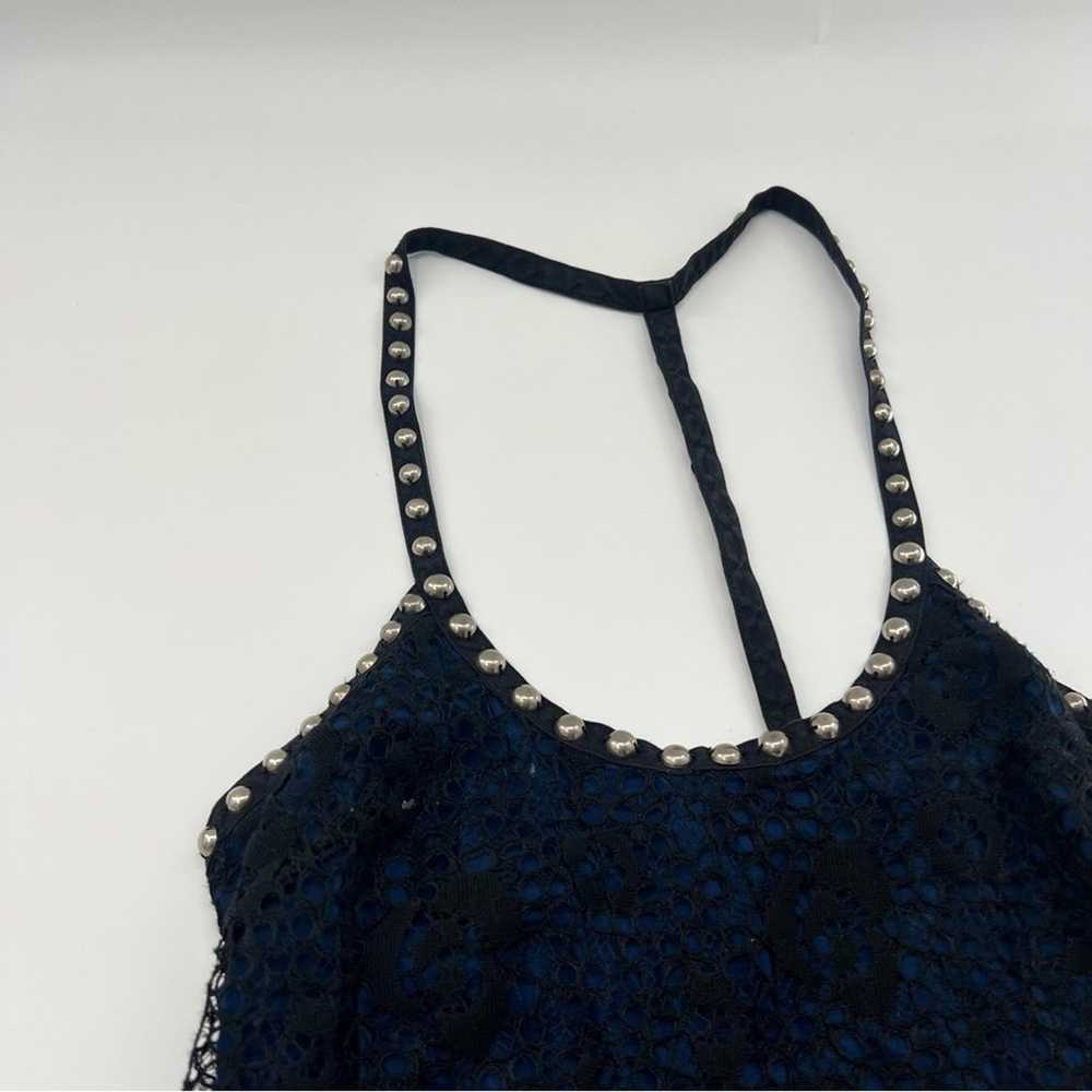 Free People Mini Dress Tunic Black Lace and Navy … - image 2