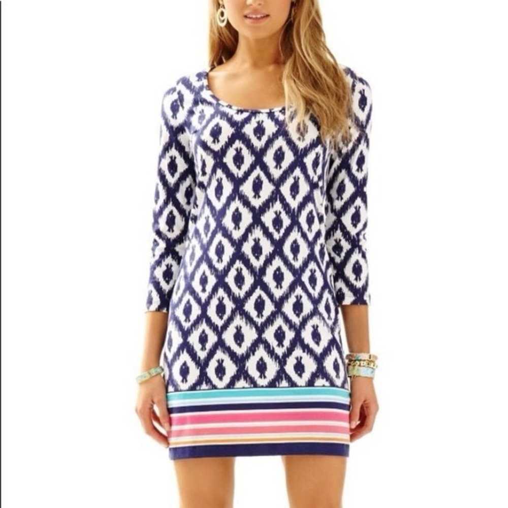 Lilly Pulitzer Beacon dress with fish design stri… - image 1