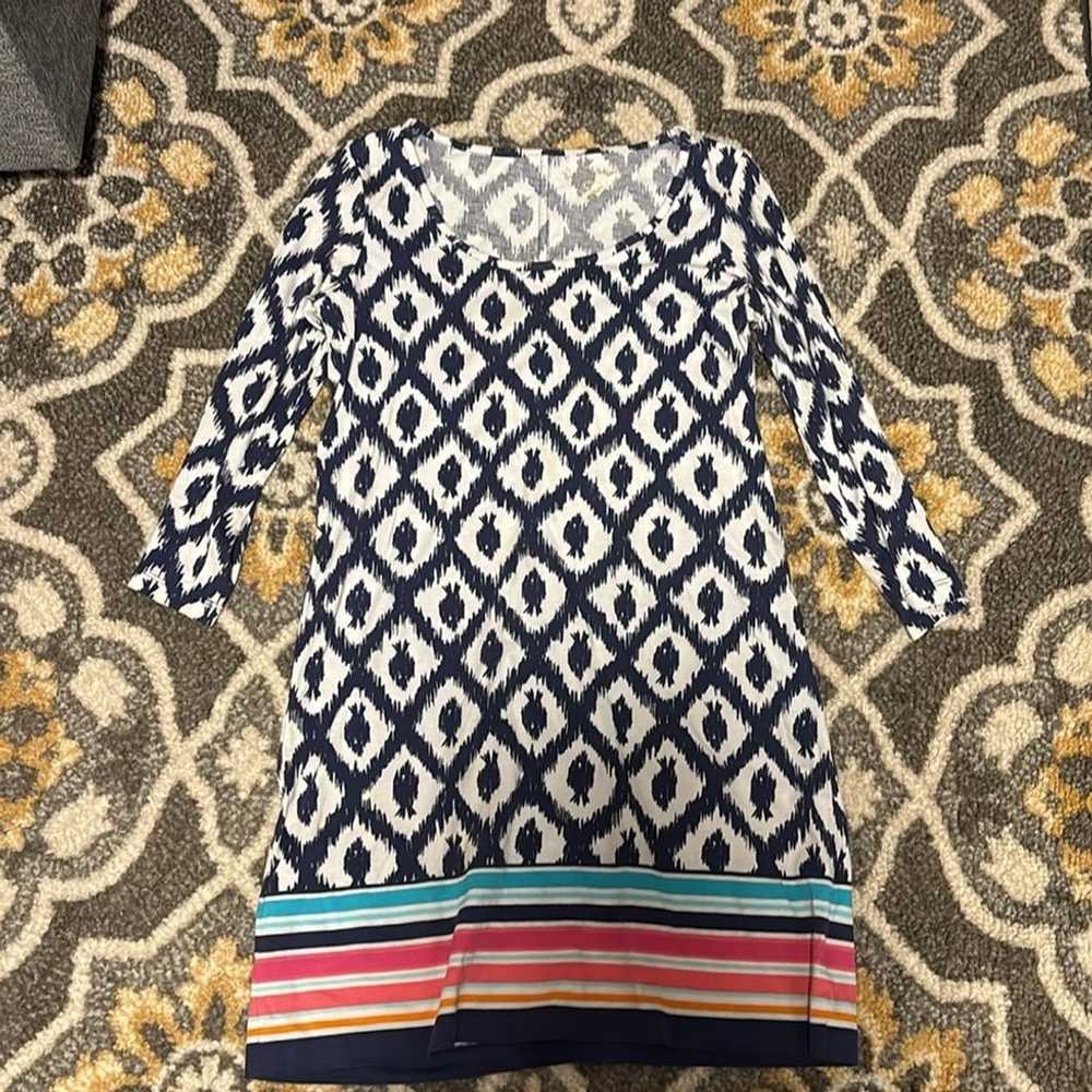 Lilly Pulitzer Beacon dress with fish design stri… - image 2