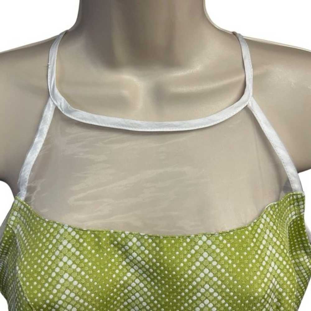 J. Taylor Illusion Dress Lime Green White Chevron… - image 2