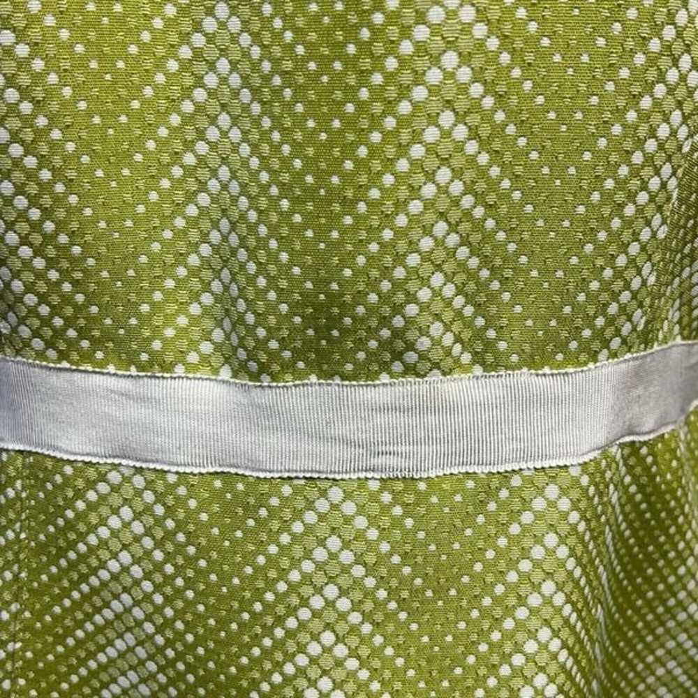 J. Taylor Illusion Dress Lime Green White Chevron… - image 3