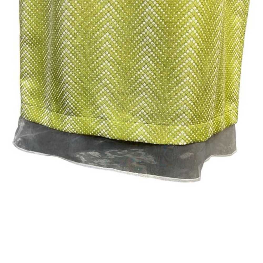 J. Taylor Illusion Dress Lime Green White Chevron… - image 4