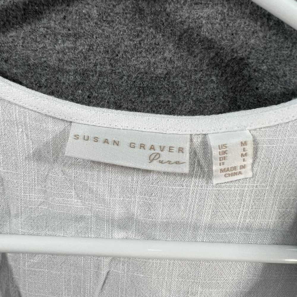 Susan Graver Reg Pure Linen Blend Tiered Button-F… - image 4