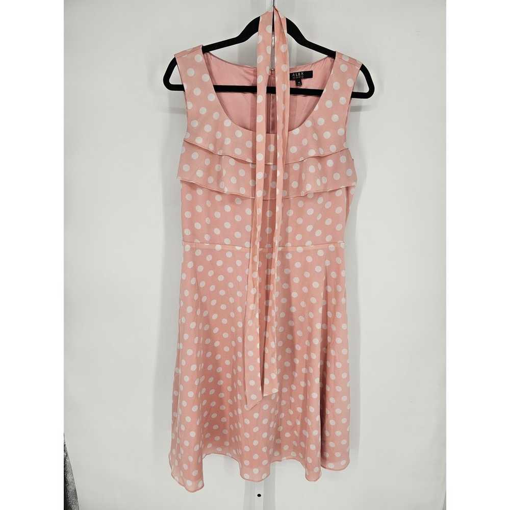 Alex Marie Women's Pink & White Polka Dot Sleevel… - image 1