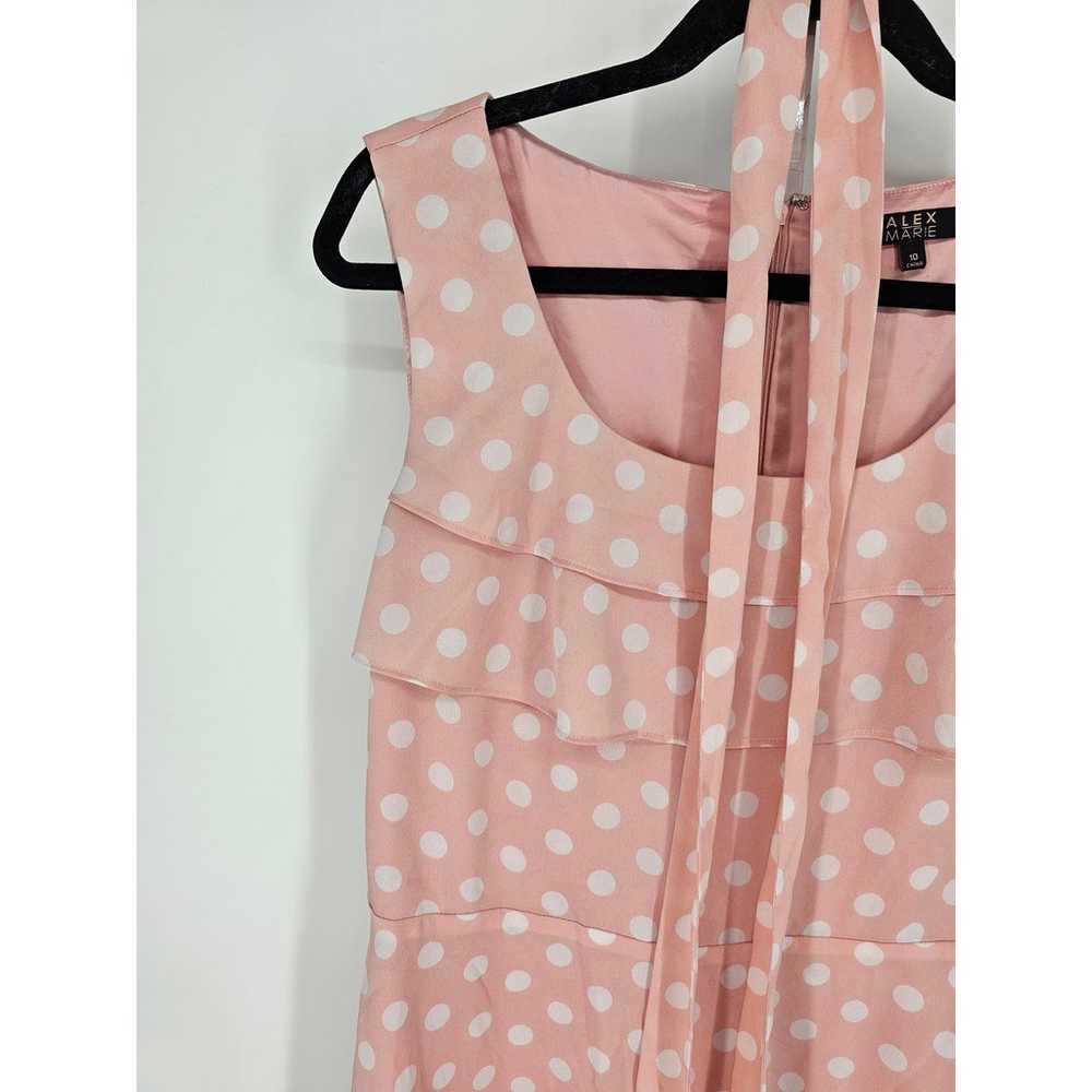 Alex Marie Women's Pink & White Polka Dot Sleevel… - image 3