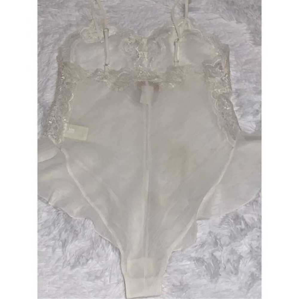 Vintage Delicates White Lace Teddy Bodysuit Small - image 7