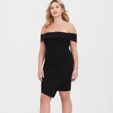 TORRID WOMENS BLACK PREMIUM PONTE OFF SHOULDER BO… - image 1