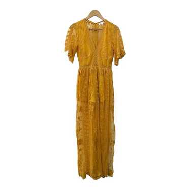 Socialite Mustard Yellow Lace Maxi Dress Small