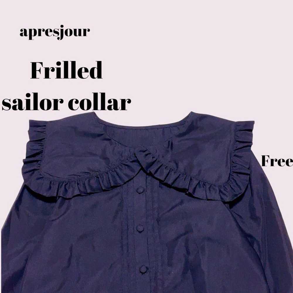 apresjour Frill Sailor Collar Blouse Black Free S… - image 10