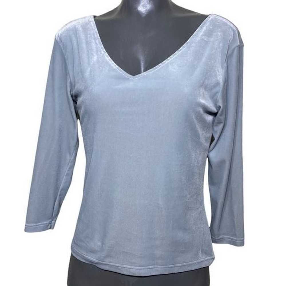 Vintage Y2K Gap Baby Blue Velvet Top Medium - image 1