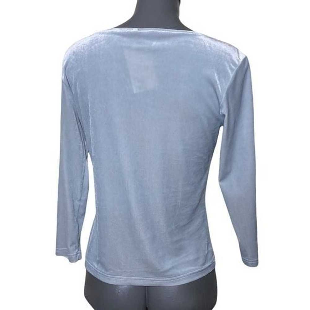 Vintage Y2K Gap Baby Blue Velvet Top Medium - image 2