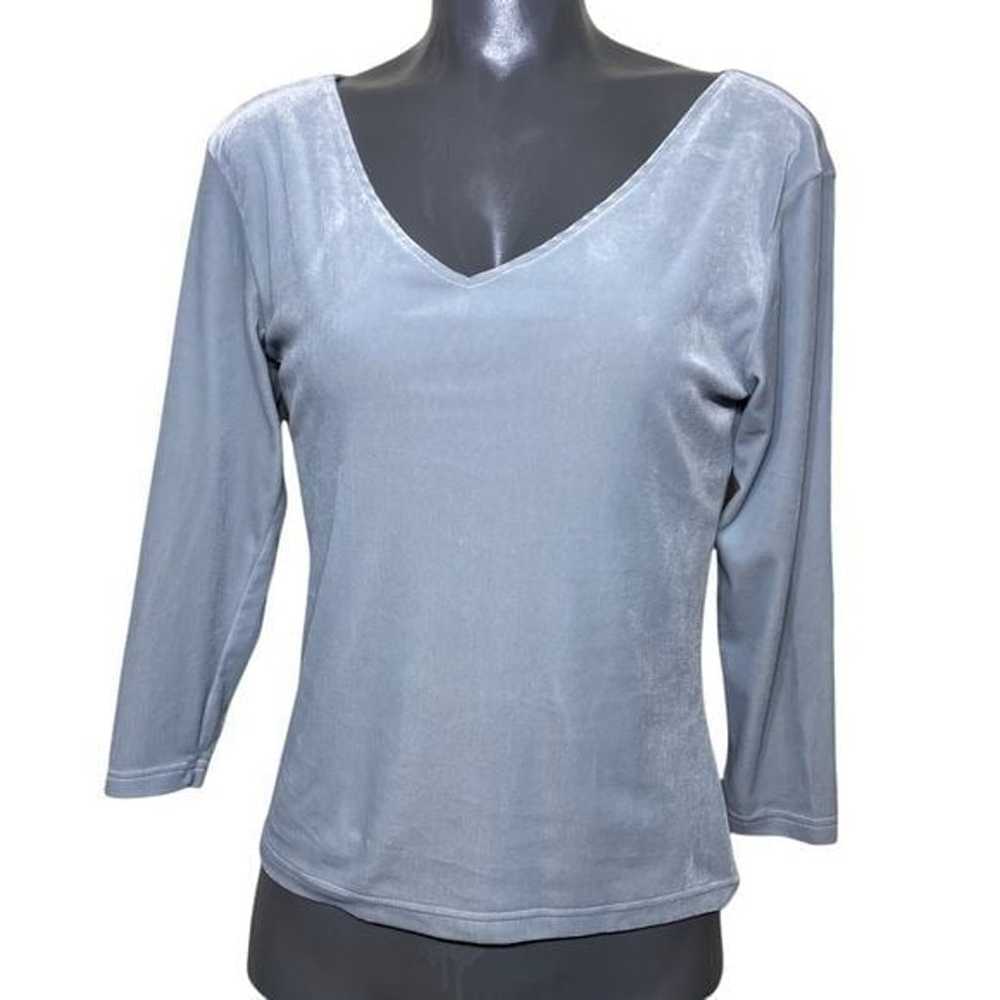 Vintage Y2K Gap Baby Blue Velvet Top Medium - image 8