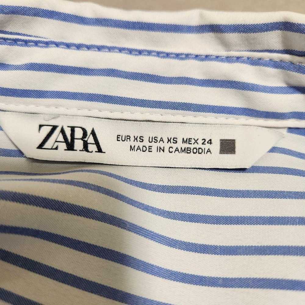 ZARA Striped Oversized Shirt Light Blue x White. - image 11