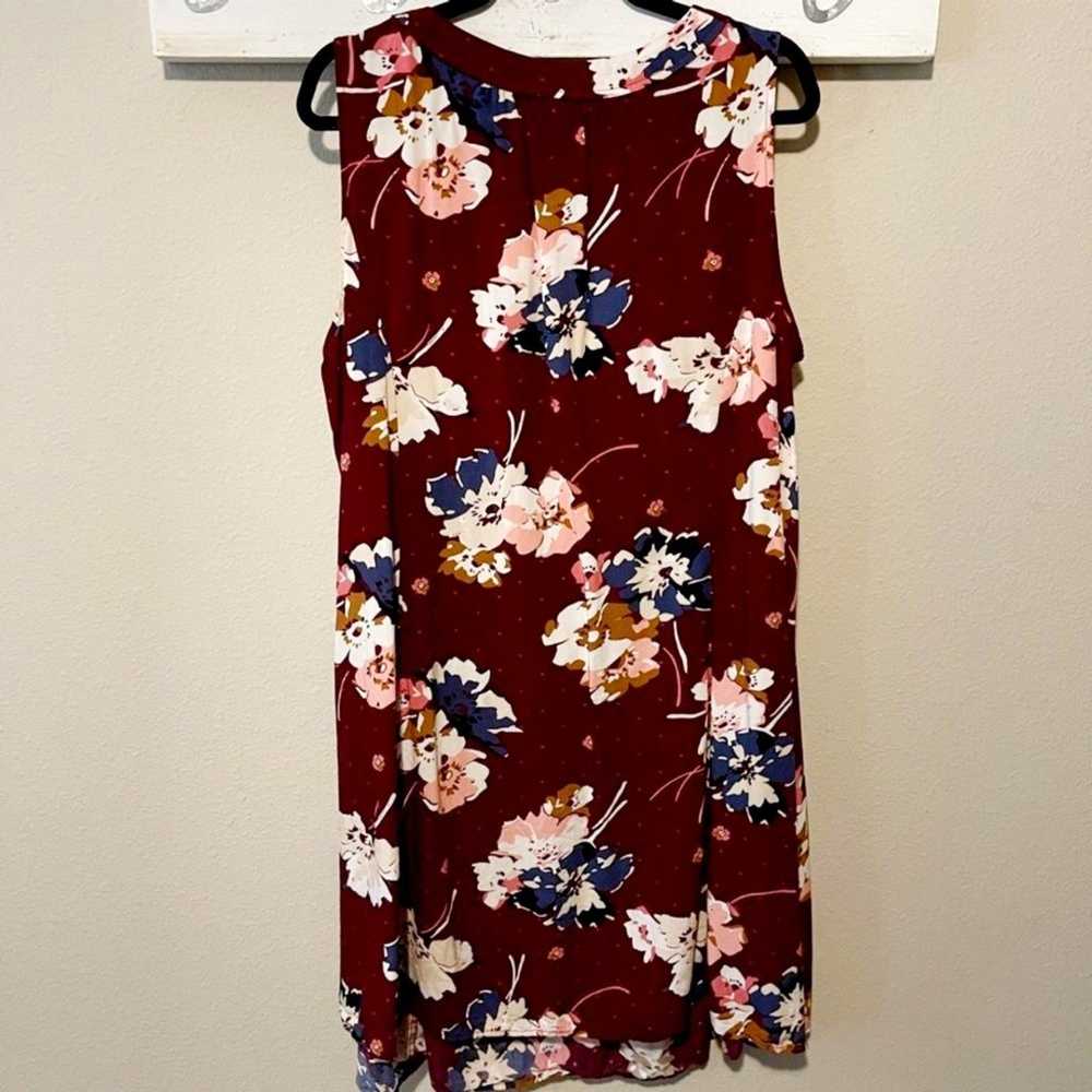 Old Navy Maroon Floral Sleeveless Tunic Dress Wom… - image 2