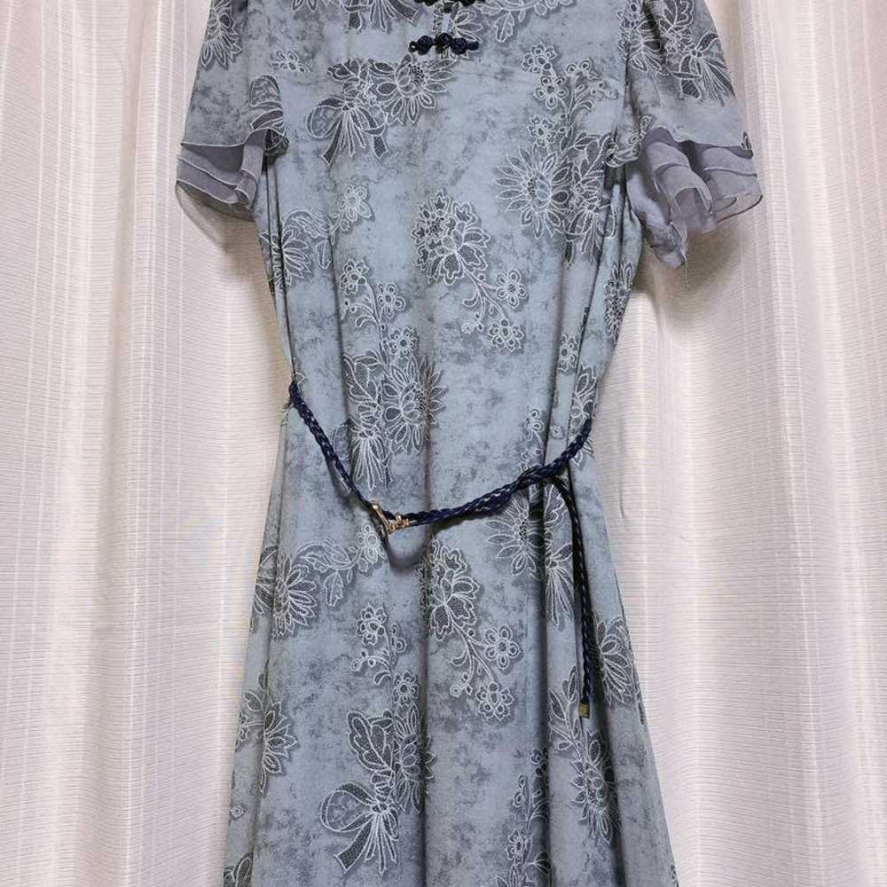 Short-sleeved Chinese-style chiffon dress 3L - image 1