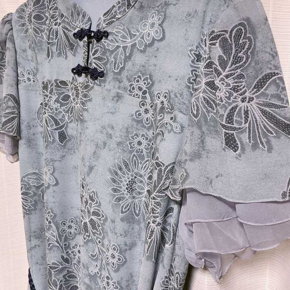 Short-sleeved Chinese-style chiffon dress 3L - image 3