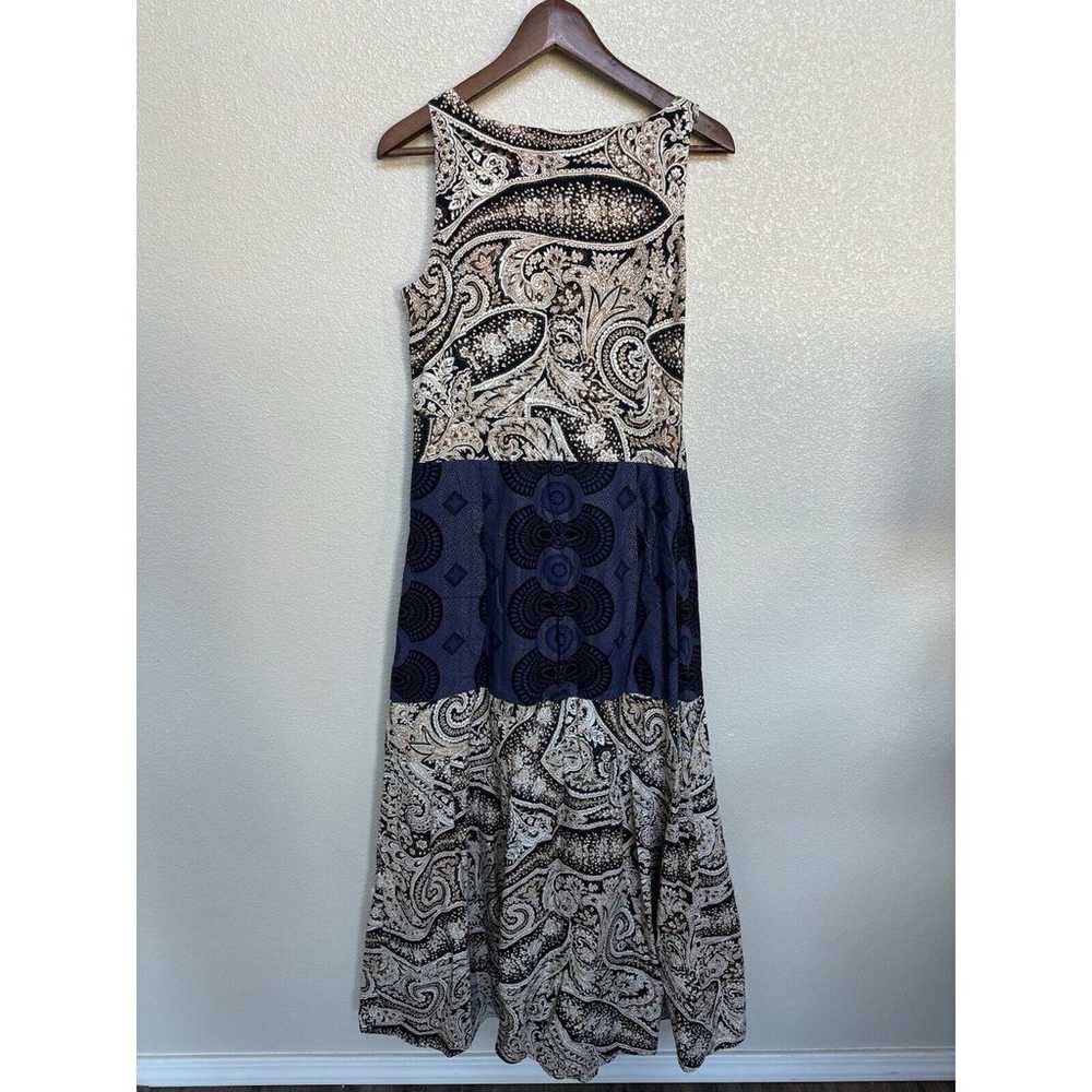 J.Crew boho paisley maxi dress 10 sleeveless vnec… - image 5