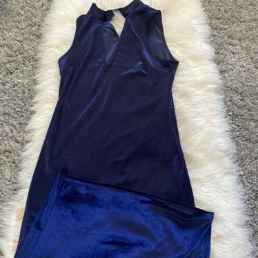 Dark blue velvet dress